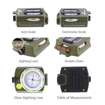 Sportneer Compass Hiking Survival Compass Military Grade Waterproof Boy Scout Compass for Kids Gift ...