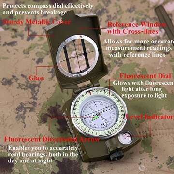 Sportneer Military Grade Hiking Compass for Kids