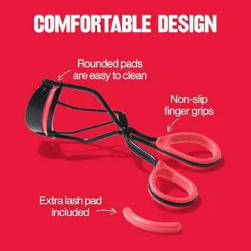 Revlon Extra Curl Lash Curler, Gives an All Day Dramatic Eyelash Look, with Non-Slip Finger Grips, Easy to Use, 1 Count