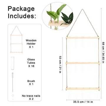 ONEPENG Propagation Stations,3 Tiered of Propagation Tubes with Wooden Stand,Mini Glass Test Tubes Vase,Gardening Gift for Women Plant Lover,Plant Terrarium for Hydroponic Home Office Décor