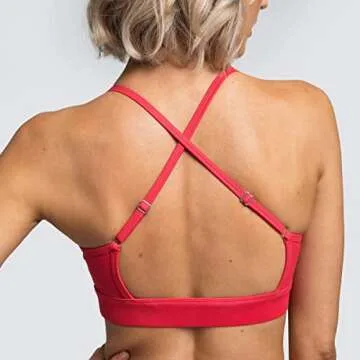 IWEMEK Workout Sets for Women 2 Piece Yoga Tracksuits Outfits High Waisted Running Biker Shorts with Adjustable Strap Sport Bra Exercise Running Gym Clothes Sets Red X-Small