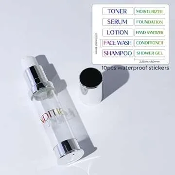 longway 6Pcs 10 ml Silver Airless Pump Bottles Travel Lotion Vaccum Bottles Empty Small Travel Size Bottles for Serum Foundation
