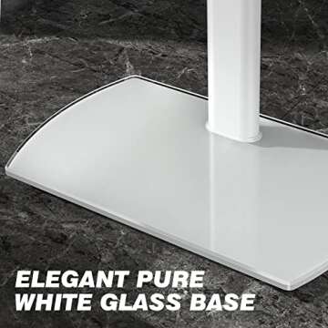 Rfiver TV Floor Stand with Swivel Mount, Universal for 32-65 Inch LCD LED Flat Screens, White Height Adjustable Space Saving Corner TV Stand for Home Office with Wire Management, VESA 400x400 mm