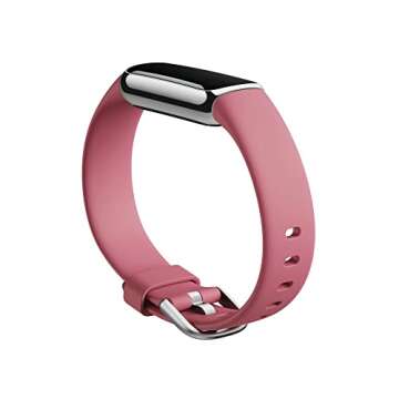Fitbit Luxe-Fitness and Wellness-Tracker with Stress Management, Sleep-Tracking and 24/7 Heart Rate, Orchid/Platinum Stainless Steel, One Size, S & L Bands Included