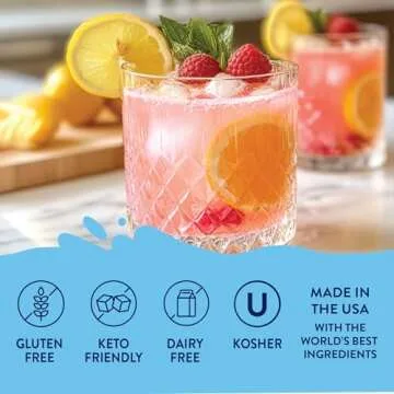 Jordan's Skinny Mixes Sugar Free Syrup, Meyers Lemon Raspberry Flavor, Fruit Flavored Water Enhancer, Drink Mix for Ice Tea, Lemonade & More, Zero Calorie Flavoring, Keto Friendly, 25.4 Fl Oz, 1 Pack