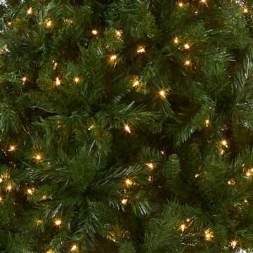 National Tree Company Pre-lit Artificial Christmas Tree | Includes Pre-strung White Lights and Stand...