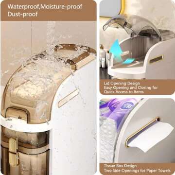 Lozovin 3-Tiers Narrow Bathroom Floor Storage Cabinet 7.1″ Plastic Drawers Organizer with Tissue Box and Wheels Slim Waterproof Bathroom Cabinet for Small Kitchen Laundry Living Room Toilet Gap