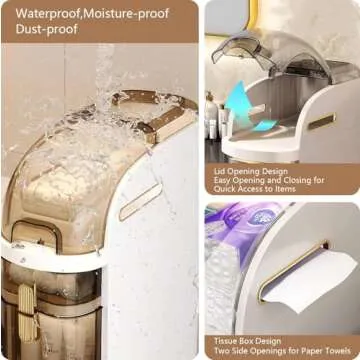 Lozovin 3-Tiers Narrow Bathroom Floor Storage Cabinet 7.1″ Plastic Drawers Organizer with Tissue Box and Wheels Slim Waterproof Bathroom Cabinet for Small Kitchen Laundry Living Room Toilet Gap