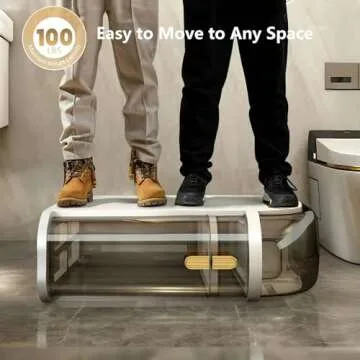 Lozovin 3-Tiers Narrow Bathroom Floor Storage Cabinet 7.1″ Plastic Drawers Organizer with Tissue Box and Wheels Slim Waterproof Bathroom Cabinet for Small Kitchen Laundry Living Room Toilet Gap