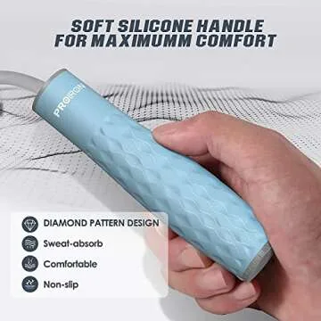 PROIRON Weighted Jump Rope(1LB), Thicker Heavy Jump Ropes, Silicone Grip weighted Handles Skipping Rope, Adjustable Length Jumping Rope for Women & Men Workouts,Fitness,Endurance & Weight Lose