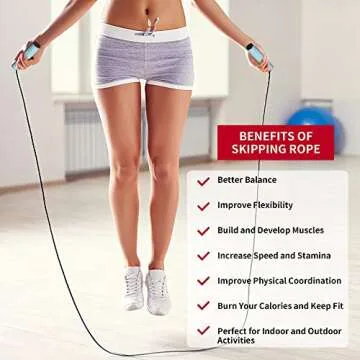 PROIRON Weighted Jump Rope(1LB), Thicker Heavy Jump Ropes, Silicone Grip weighted Handles Skipping Rope, Adjustable Length Jumping Rope for Women & Men Workouts,Fitness,Endurance & Weight Lose