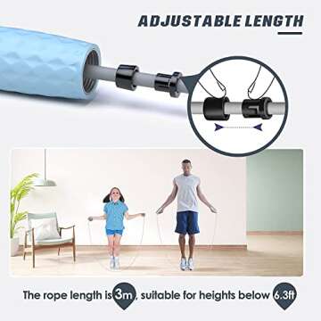 PROIRON Weighted Jump Rope(1LB), Thicker Heavy Jump Ropes, Silicone Grip weighted Handles Skipping Rope, Adjustable Length Jumping Rope for Women & Men Workouts,Fitness,Endurance & Weight Lose