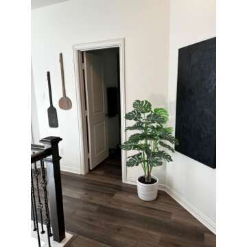 Aveyas 54'' Tall Large Artificial Monstera Deliciosa Plants, 4.5 Feet Faux Swiss Cheese Floor Plants Fake Tropical Silk Tree with Pot for Indoor Outdoor Office House Living Room Home Decor
