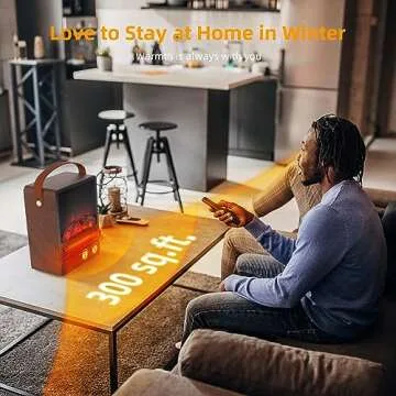 Electric Fireplace Heater for Indoor Use, 1500W High Heat Space Heater, 15" Heater Fireplace with Realistic Flame, Safety Protection, 4 Flame Brightness Portable Fireplace Heater for Christmas Decor