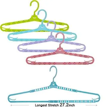 Extra Large Sturdy Hangers 4Pack Adjustable for Wide Clothes
