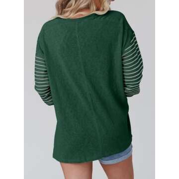 Dokotoo Womens Blouses Long Sleeve Crewneck Tops Spring 2025 Spring Tops for Women Trendy Business Casual Womens Clothes Fashion Tshirts Shirts for Women Ladies Blouses Blackish Green