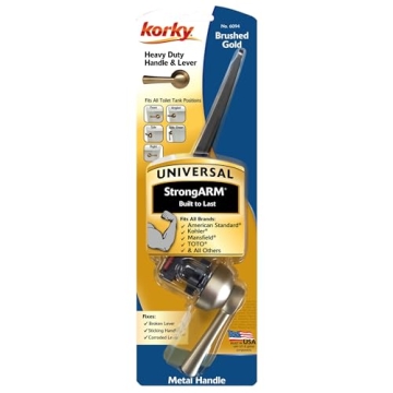 Korky StrongARM Tank Lever Brushed Gold Finish for All Toilets