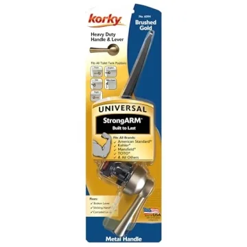 Korky StrongARM Tank Lever Brushed Gold Finish for All Toilets