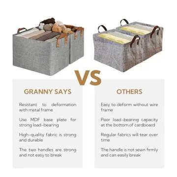 Extra Large Storage Baskets with Metal Frame | 2-Pack