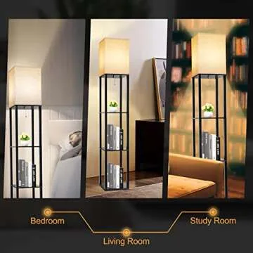 RUNTOP 3-Shelf Floor Lamp - Modern Display Light for Home