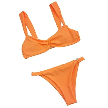 Stylish N/D Women’s Orange Bikini Set for Beach Fun