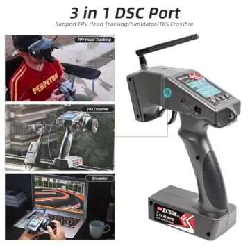 Radiolink RC6GS V3 7 Channels RC Transmitter and Waterproof Gyro Receiver R7FG, 30 Models Storage 2.4Ghz Voltage Telemetry Surface Remote Radio Controller for RC Crawler, Drifting, Car and Boat
