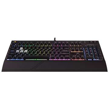 CORSAIR STRAFE RGB Mechanical Gaming Keyboard - USB Passthrough - Tactile and Quiet - Cherry MX Brown Switch - RGB LED Backlit