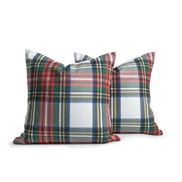 Buy Hofdeco Gray Plaid Throw Pillow Cover Set of 2
