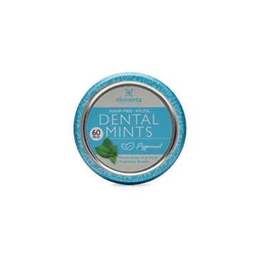 Elementa Natural Sugar Free Hard Candy Breath Mints - Xylitol & Organic Vegan Treats, 44g