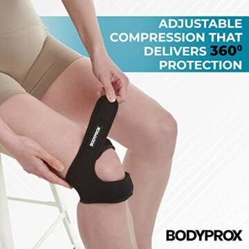 Bodyprox Patellar Tendon Support Strap (Large), Knee Pain Relief Adjustable Neoprene Knee Strap for Running, Arthritis, Jumper, Tennis Injury Recovery