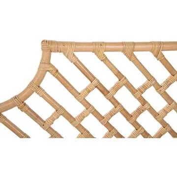 Kouboo Rattan Chippendale Headboard, Handmade, Bedroom Furniture, Bed Frames, Bed Backboard, Upholstered Bed Frame, Bohemian Decor, Twin Size, Natural