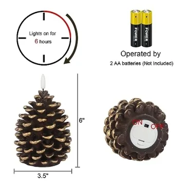 Wondise Flameless Pine Cone Candles for Cozy Decoration