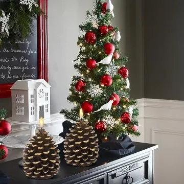 Wondise Flameless Pine Cone Candles for Cozy Decoration