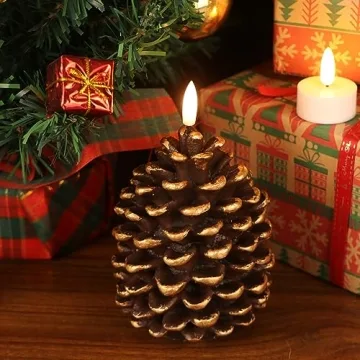Wondise Flameless Pine Cone Candles for Cozy Decoration
