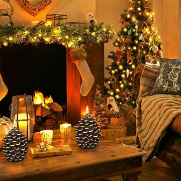 Wondise Flameless Pine Cone Candles for Cozy Decoration