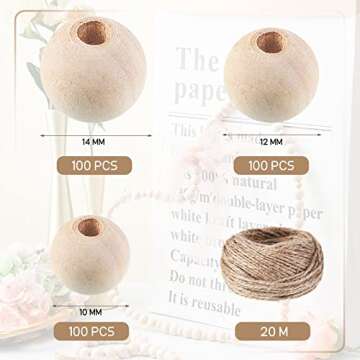 Outus 300 Natural Wood Beads for Creative Crafting