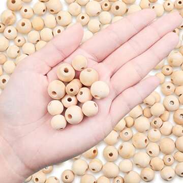 Outus 300 Natural Wood Beads for Creative Crafting