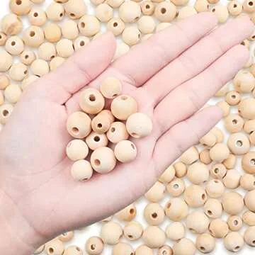 Outus 300 Natural Wood Beads for Creative Crafting