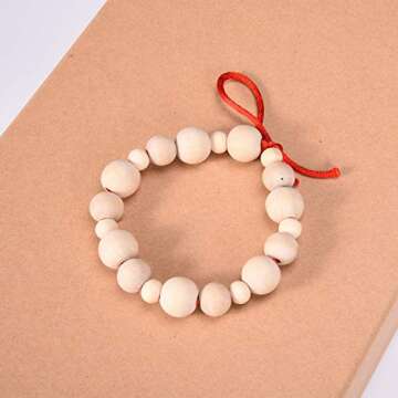 Outus 300 Natural Wood Beads for Creative Crafting