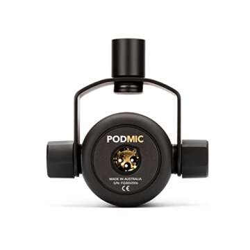 Rode 2X PodMic Dynamic Podcasting Microphones Bundle with 2X Broadcast Arms with Internal Springs and Integrated 10' XLR Cables, 2X High-Performance Closed-Back Studio Monitor Headphones (6 Products)