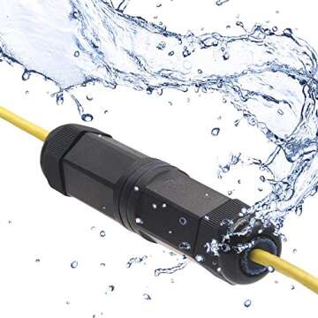 VCE Waterproof RJ45 Coupler IP68, CAT6/CAT5E/CAT5 Female to Female Coupler Connector Shielded 8Pin for Outdoor Ethernet LAN Cable, 2-Pack