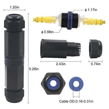 VCE Waterproof RJ45 Coupler IP68, CAT6/CAT5E/CAT5 Female to Female Coupler Connector Shielded 8Pin for Outdoor Ethernet LAN Cable, 2-Pack