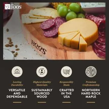 John Boos Block CCB Series Round Reversible Wood Chopping Board, 3-Inch Thickness, 18" x 18" x 3", Maple