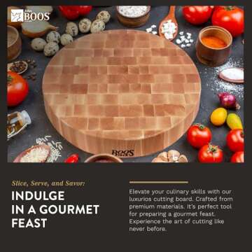 John Boos Block CCB Series Round Reversible Wood Chopping Board, 3-Inch Thickness, 18" x 18" x 3", Maple