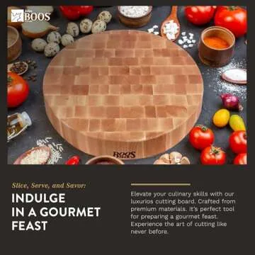 John Boos Block CCB Series Round Reversible Wood Chopping Board, 3-Inch Thickness, 18" x 18" x 3", Maple