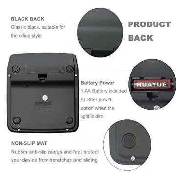 BESTWYA Dual Power Handheld Desk Calculator - Large Display