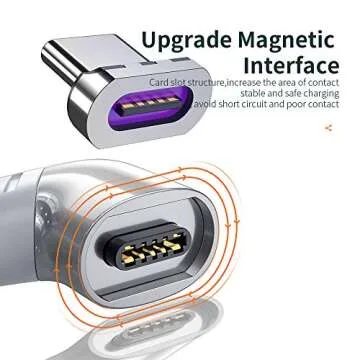 HIEbee Magnetic USB C Adapter,Right Angle Magnetic USB C to USB Type C Connector with PD 120W Fast Charge&480Mbps Data Transfer Compatible with MacBook Pro/Air and More Type C Smartphone,Laptop