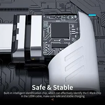 HIEbee Magnetic USB C Adapter,Right Angle Magnetic USB C to USB Type C Connector with PD 120W Fast Charge&480Mbps Data Transfer Compatible with MacBook Pro/Air and More Type C Smartphone,Laptop