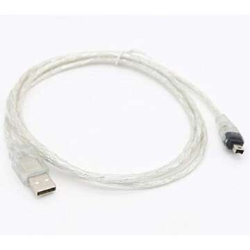 MaxLLTo 6ft 1.8m USB to Firewire IEEE 1394 4 Pin iLink Adapter Data Cable
