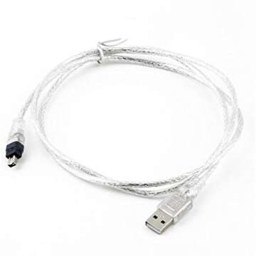 MaxLLTo USB to Firewire IEEE 1394 4 Pin Data Cable 6ft